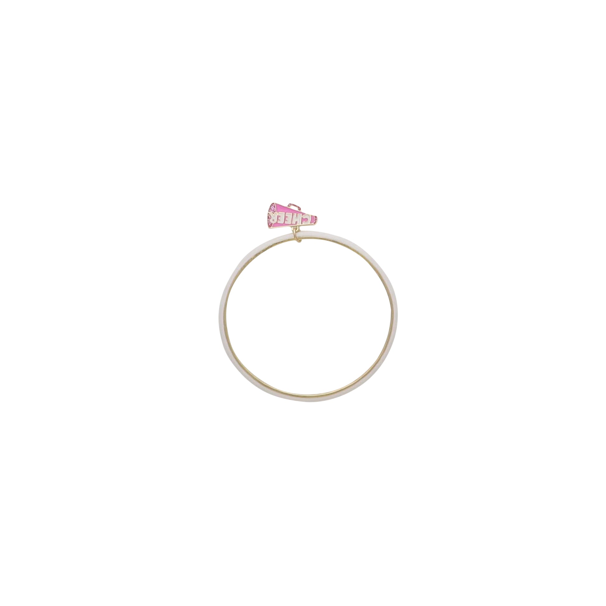 Kids Light Pink Enamel Bangle Bracelet with Pink Megaphone