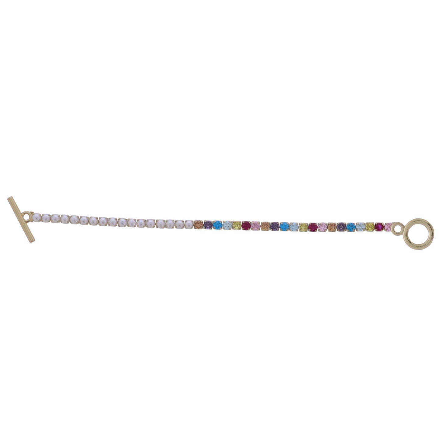 Pearl, Multi Crystal Chain Bracelet