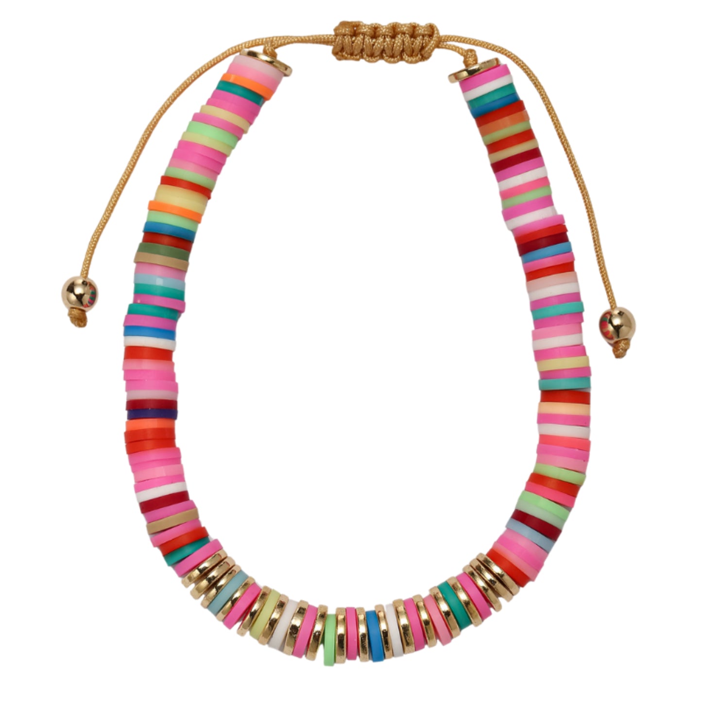 Multi Rubber Beaded Bracelet with Spacers