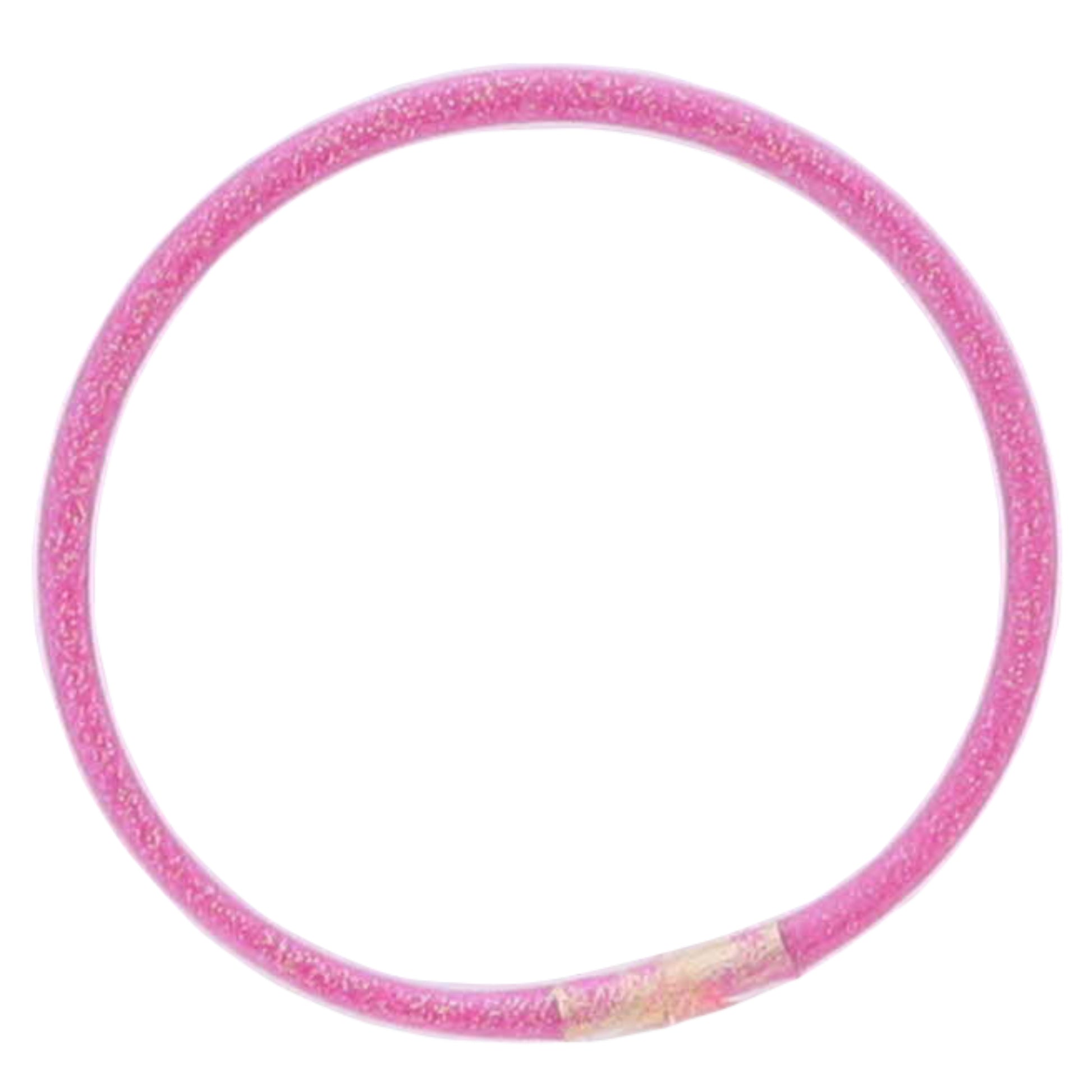 Kids Hot Pink Glitter Tube Bracelet