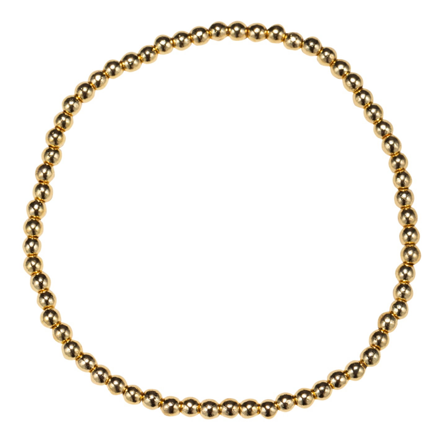 Gold Delicate Round Beaded Stretch Bracelet