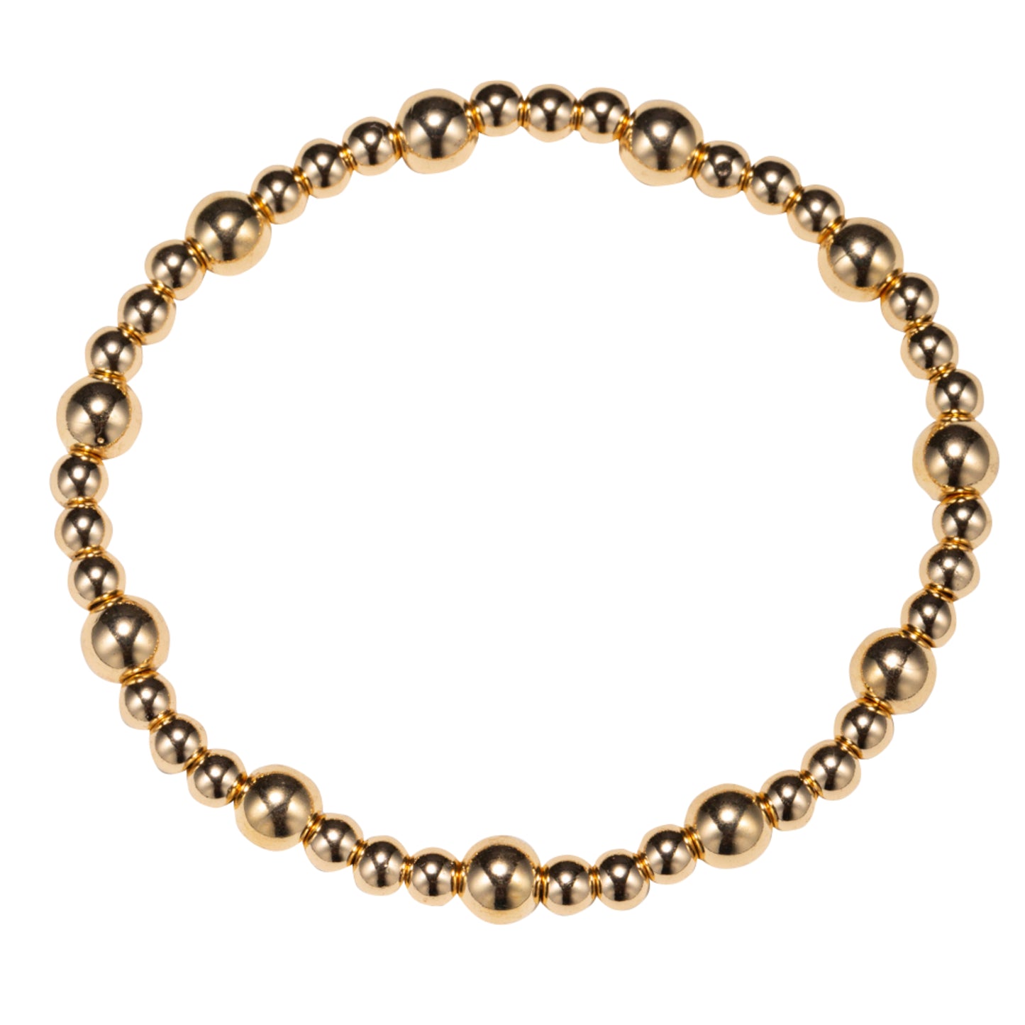 Gold Mid, Large Beaded Stretch Bracelet