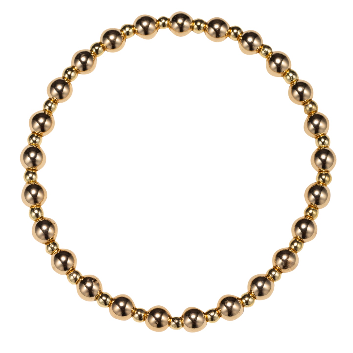 Gold Mid, Small Beaded Stretch Bracelet