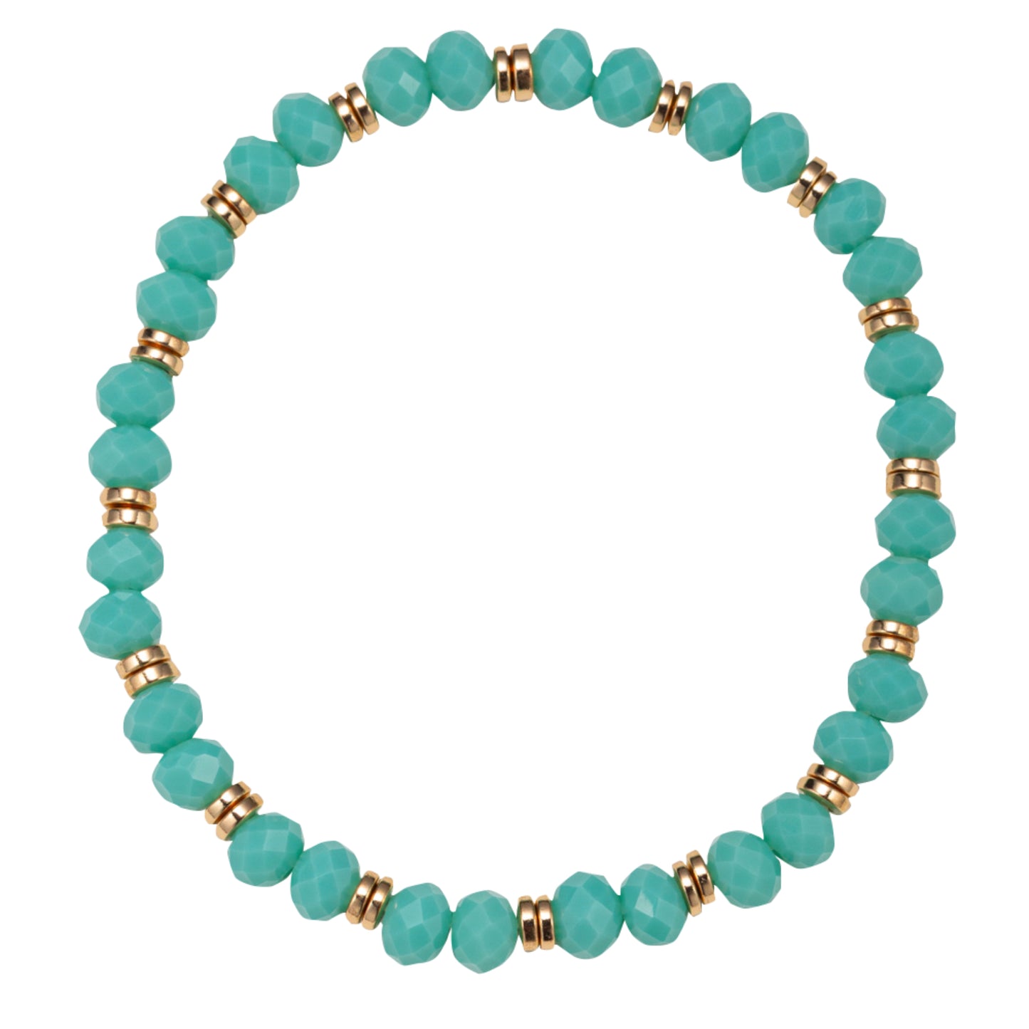 Mint Faceted Beaded Stretch Bracelet