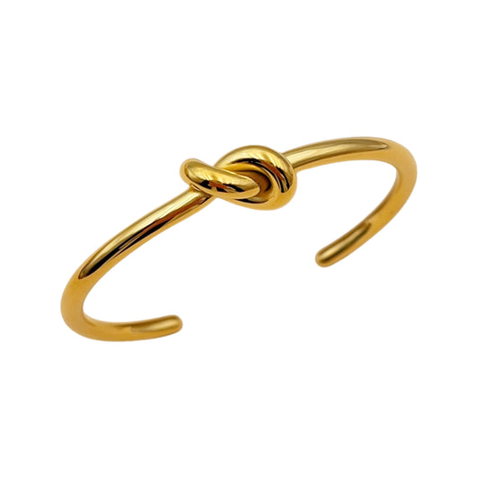 18K Gold Plated Knotted Cuff Bracelet
