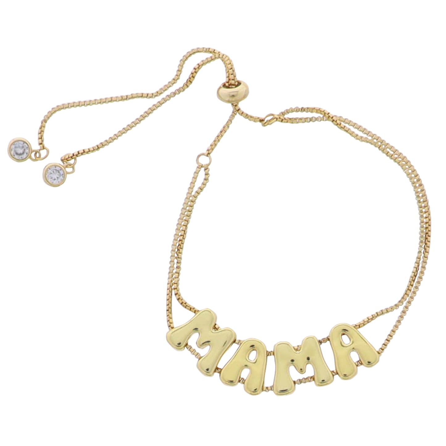 Gold Double Chain Bracelet with "Mama"