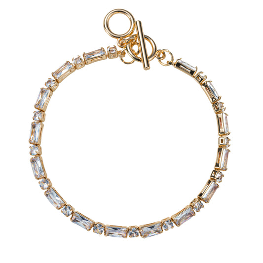 Clear Rectangle Link Toggle Bracelet
