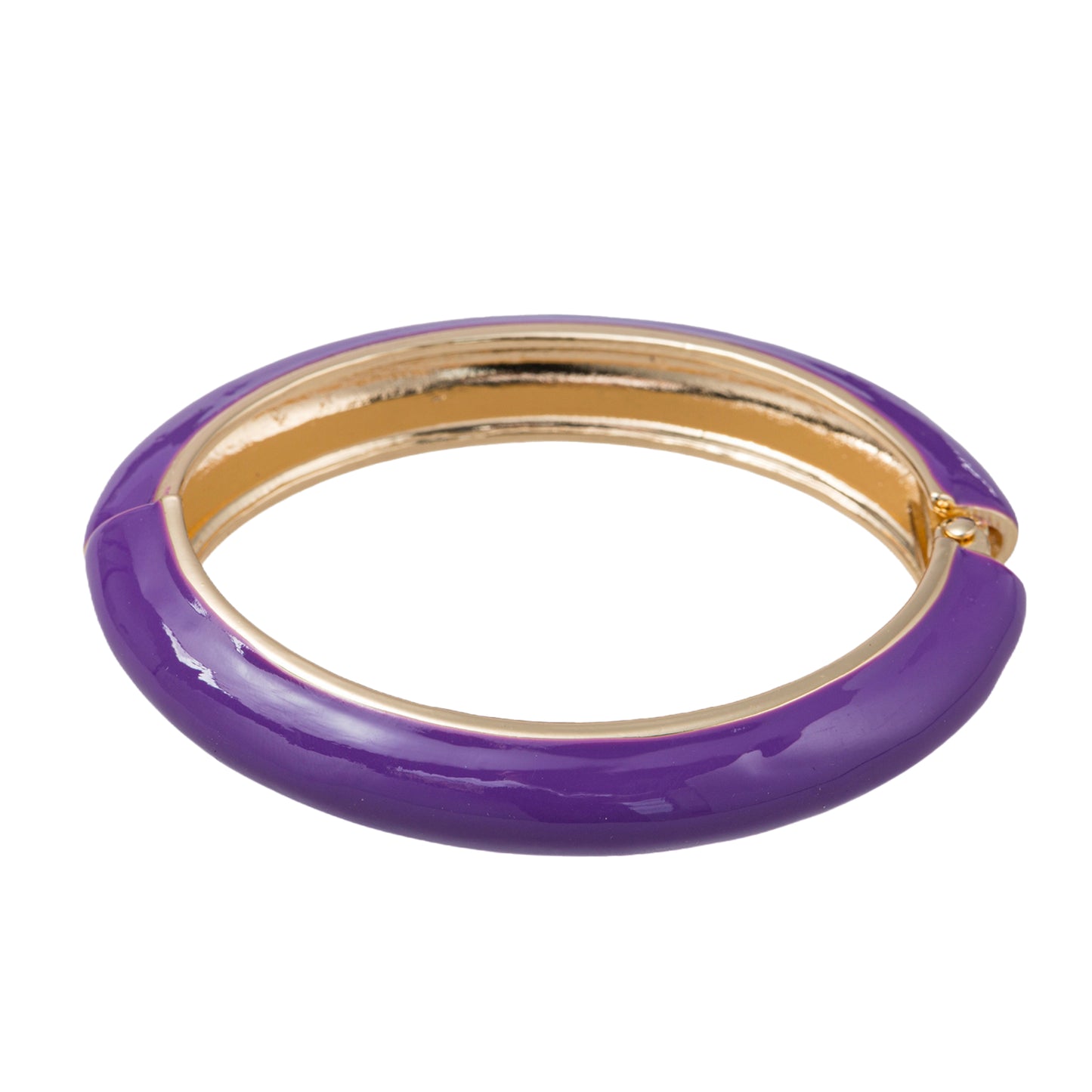 Purple Enamel Hinge Bangle Bracelet