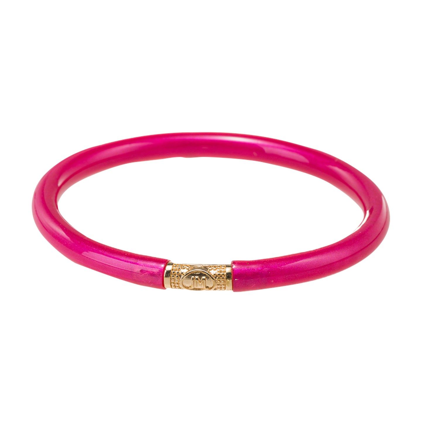 Hot Pink Metallic Tube Bangle Bracelet