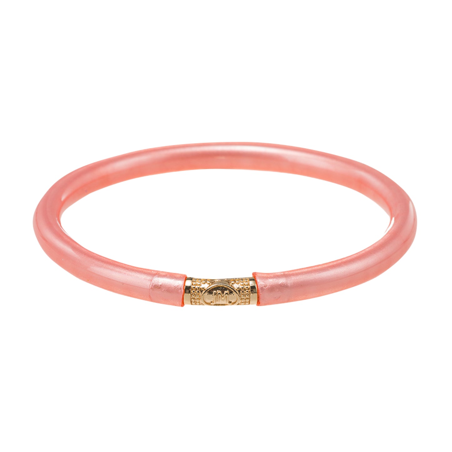 Peachy Pink Metallic Tube Bangle Bracelet