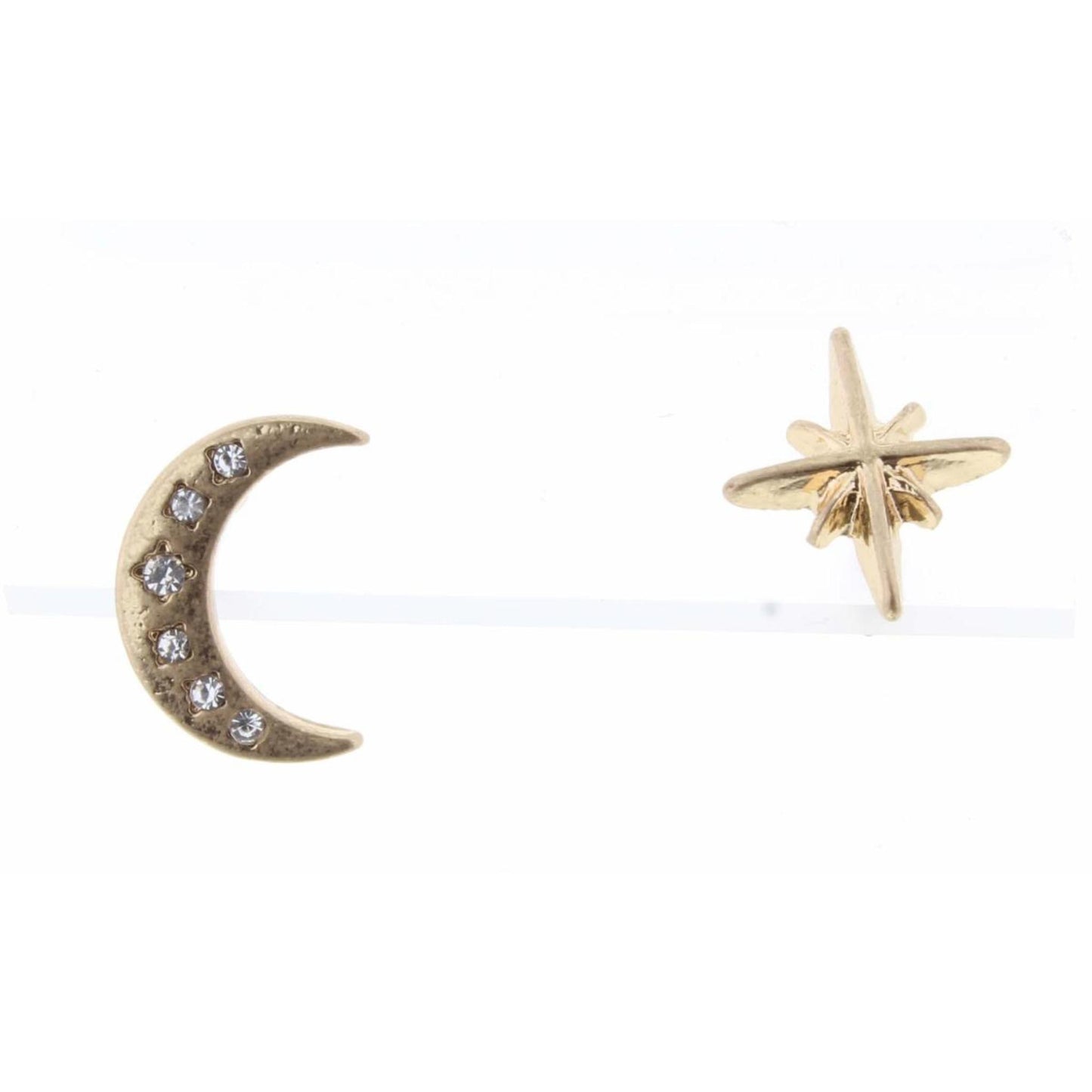 Clear Crystal Moon & Star Earring