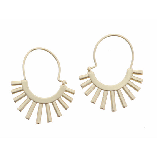 Gold Fringe Fan Earring