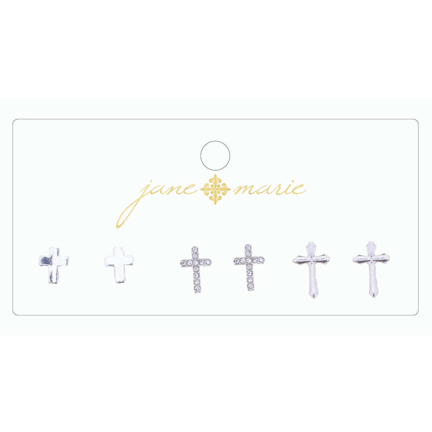 3 Stud, Bee, Rhinestone Bar, and Rose Quartz Hexagon Earring