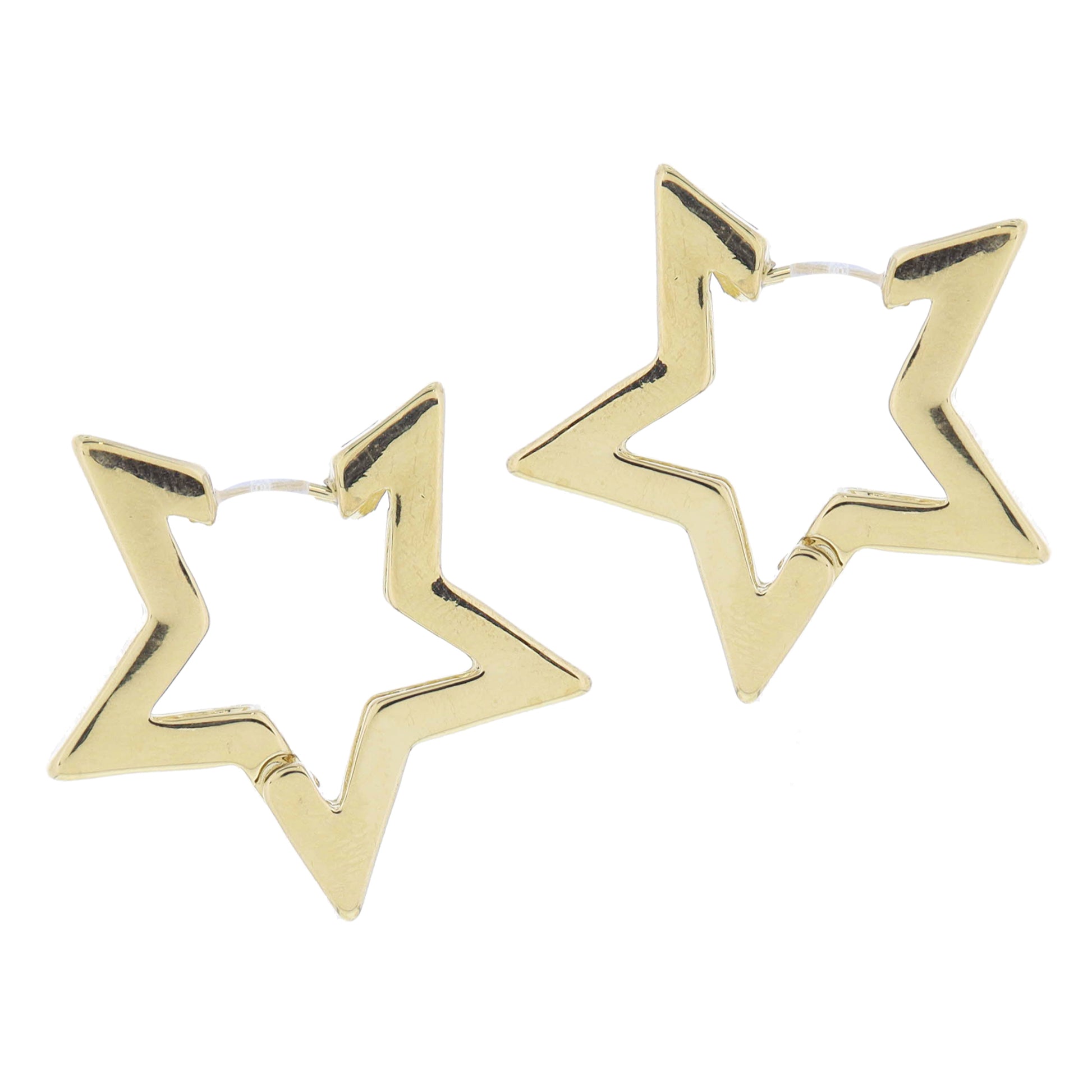 Thick Gold Star Huggie Hoop Earrings