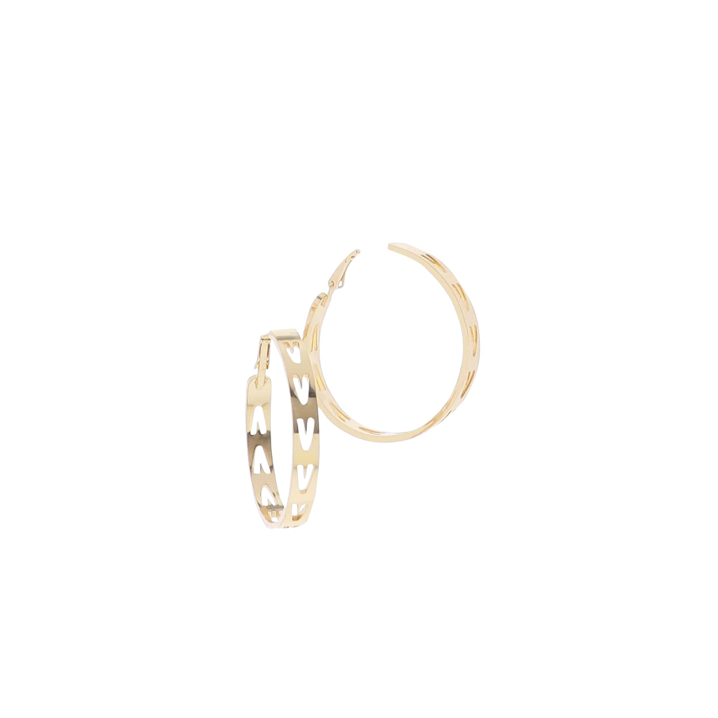 Gold Initial "V" Hoop Earring