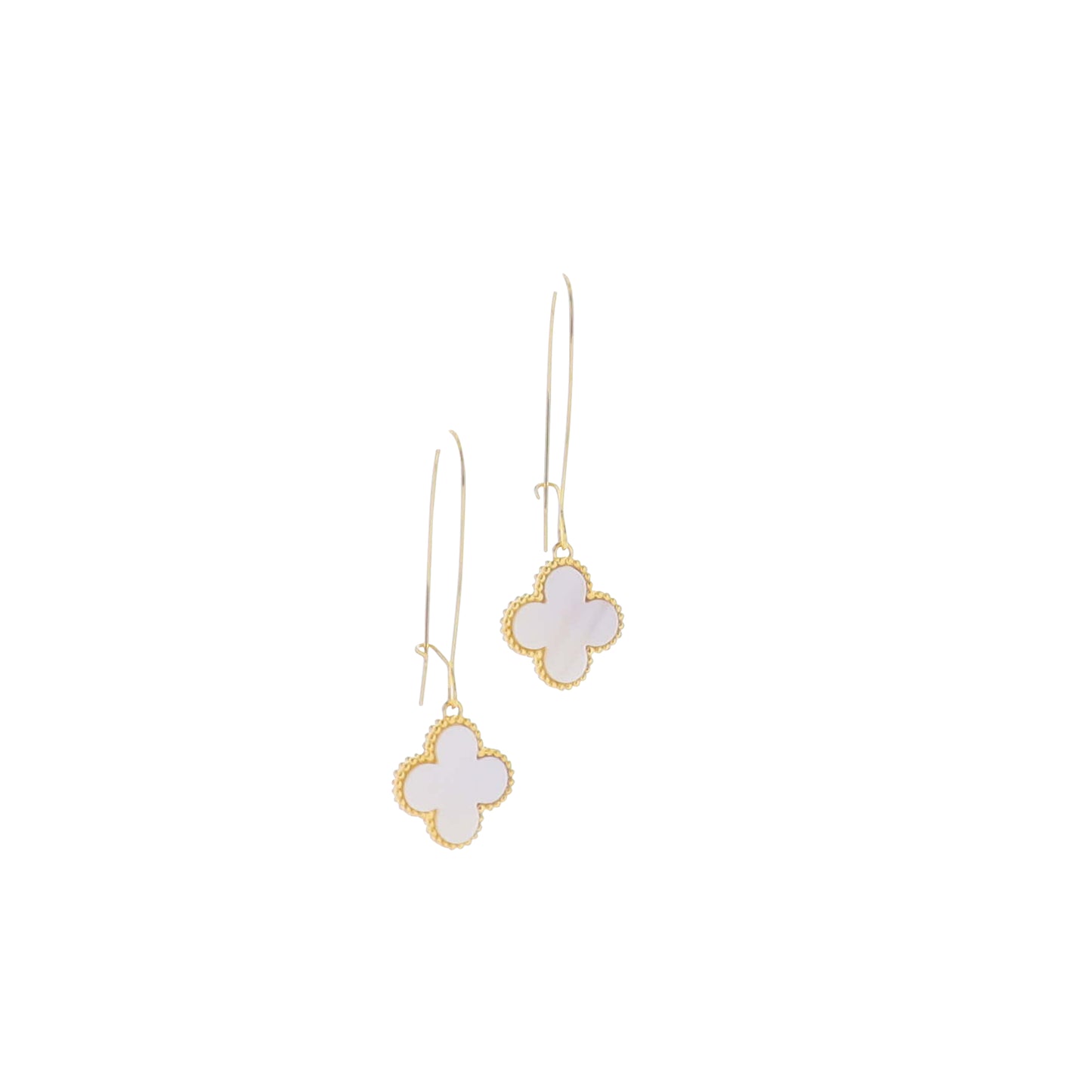 18K Gold Plated Shell Quatrefoil Earring