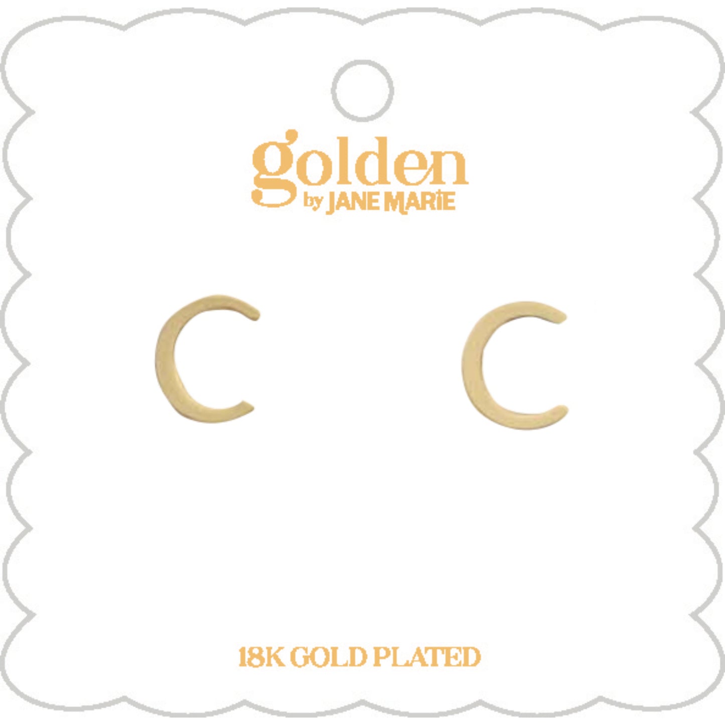 Kids 18K Gold Plated Initial "C" Stud Earring