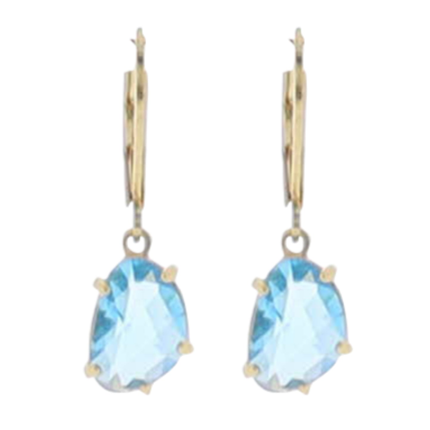 18K Gold Plated "March" Aquamarine Earring