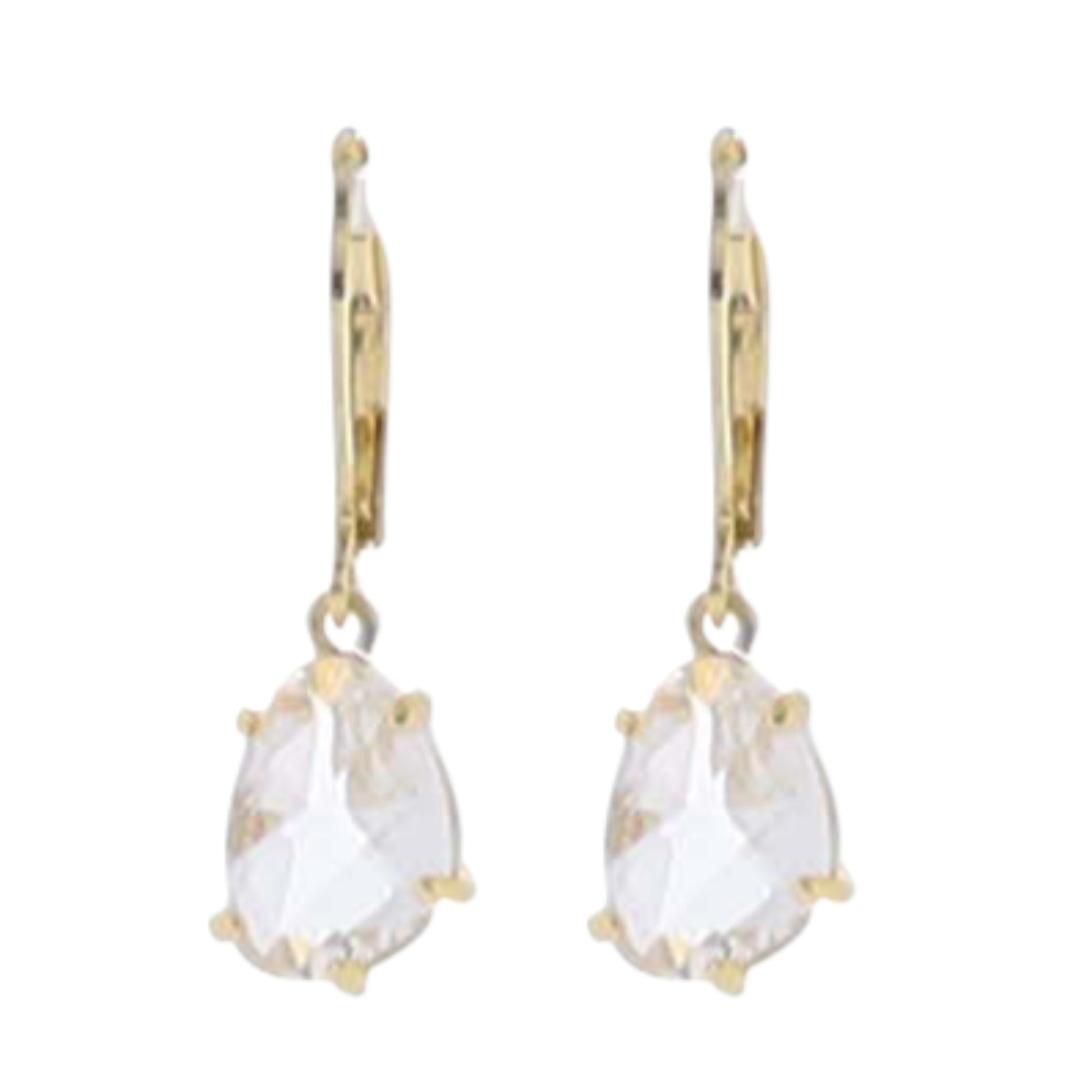 18K Gold Plated "April" Clear Earring