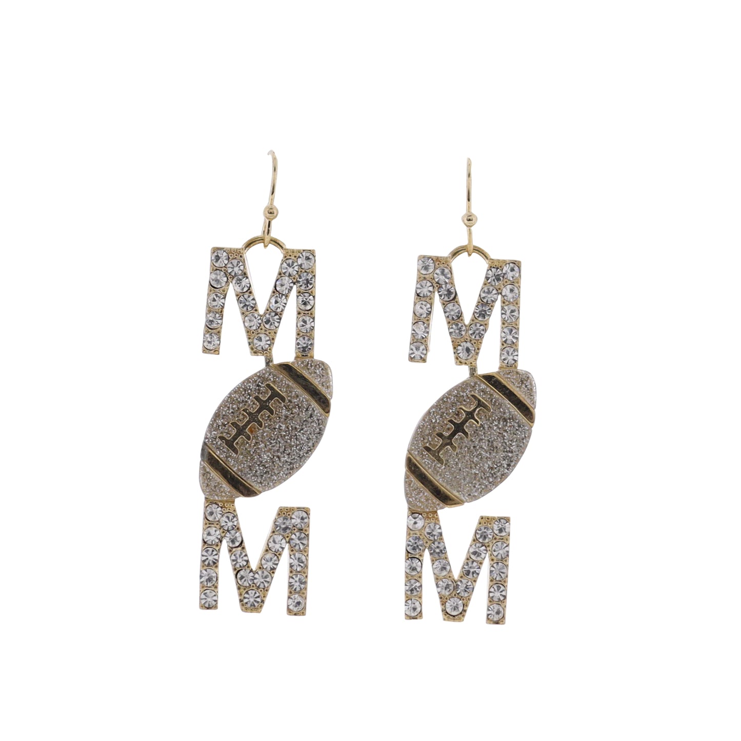 Glitter Football with "Mom" Earring