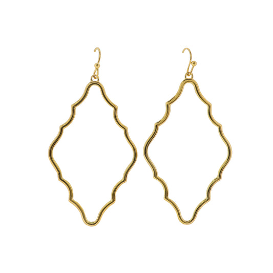 18K Gold Plated Gold Open Filagree Earrings
