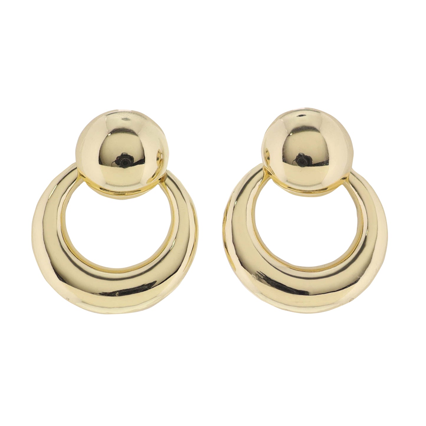 Gold Circle Earring with Gold Open Circle