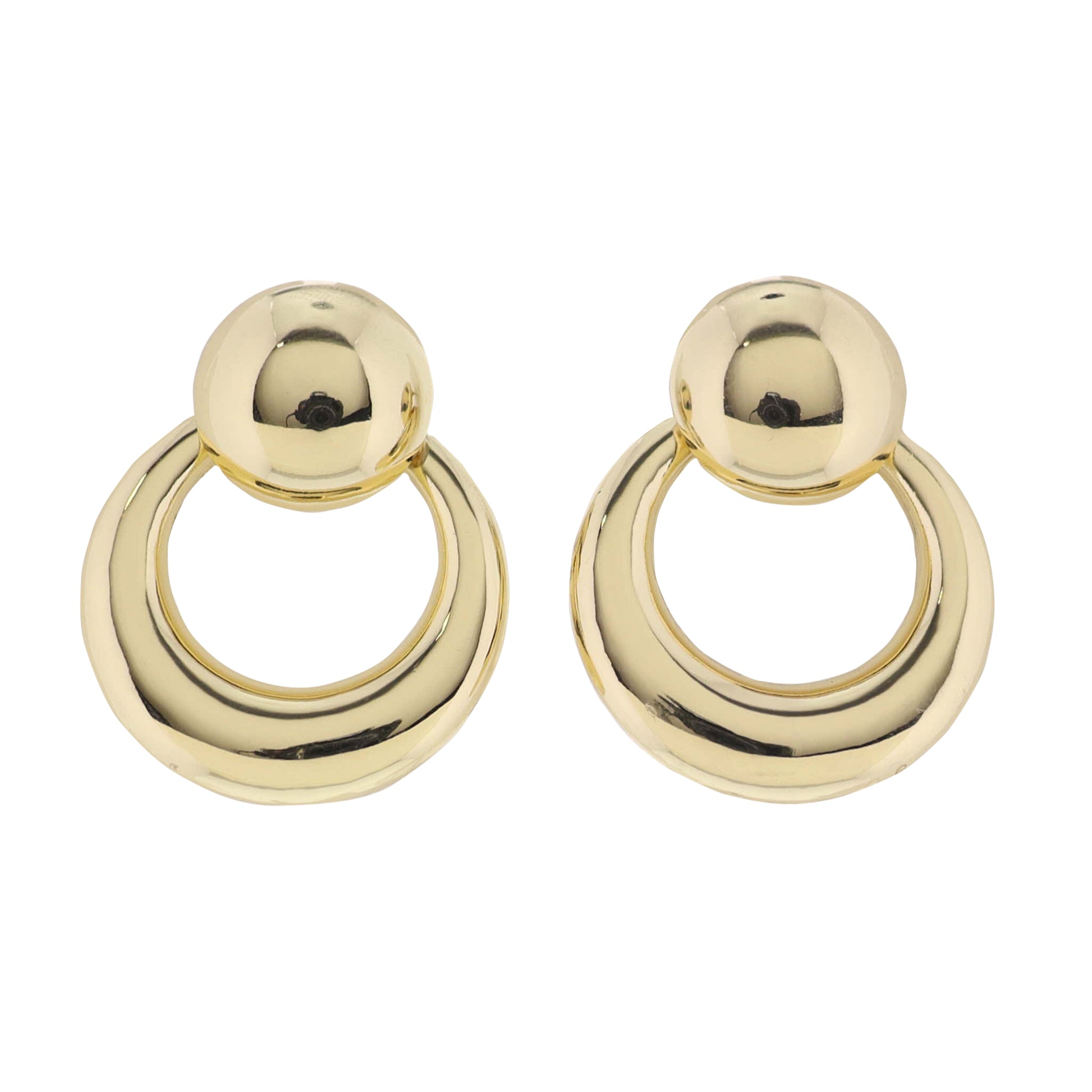 Gold Circle Earring with Gold Open Circle