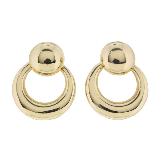 Gold Circle Earring with Gold Open Circle