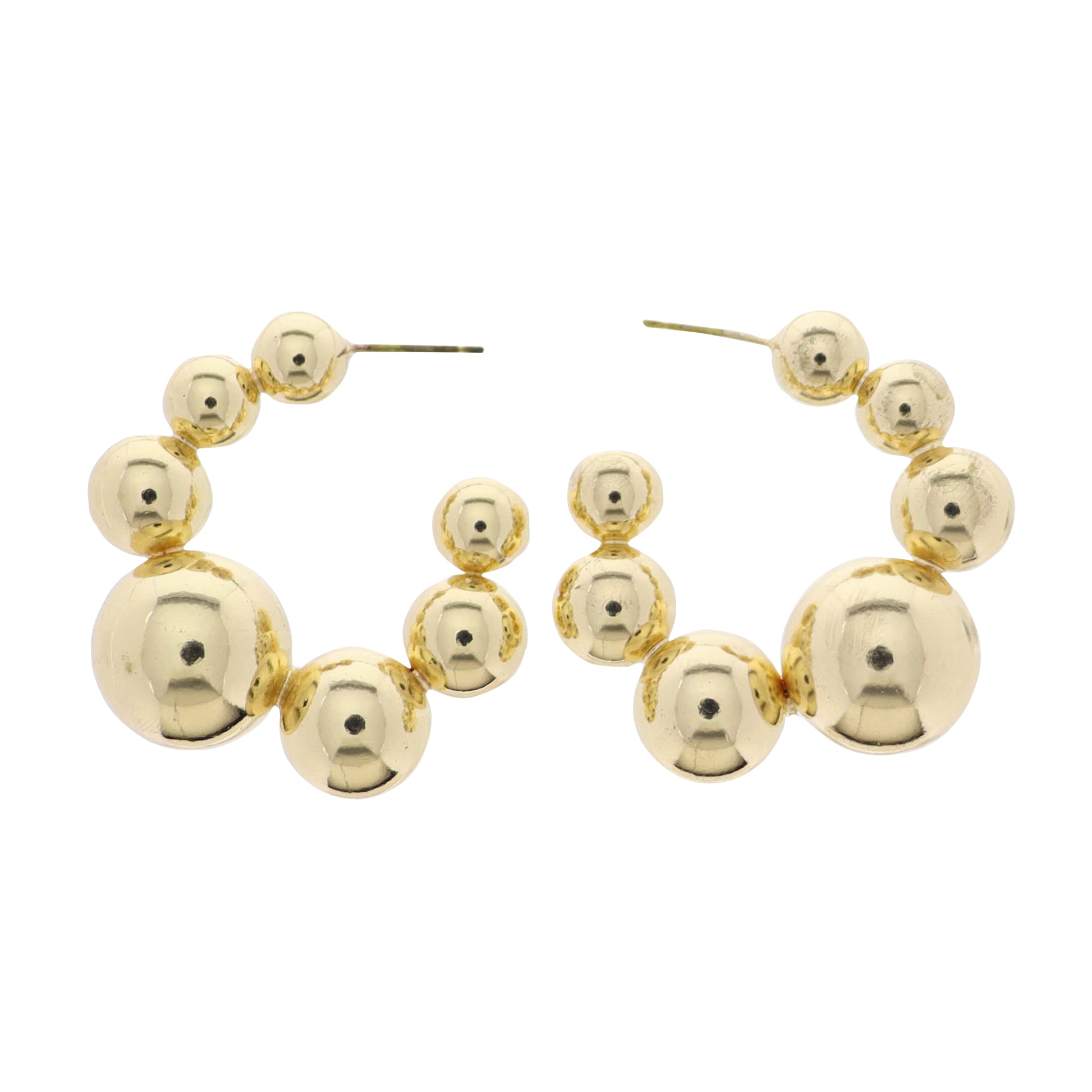 Gold Multi Sized Bubble Hoop Earring