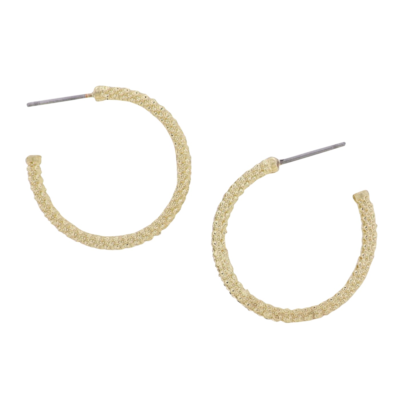 Gold Textured Hoop Earring