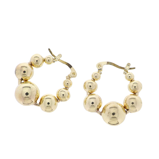 Gold Small Multi Bubble Hoop Earring