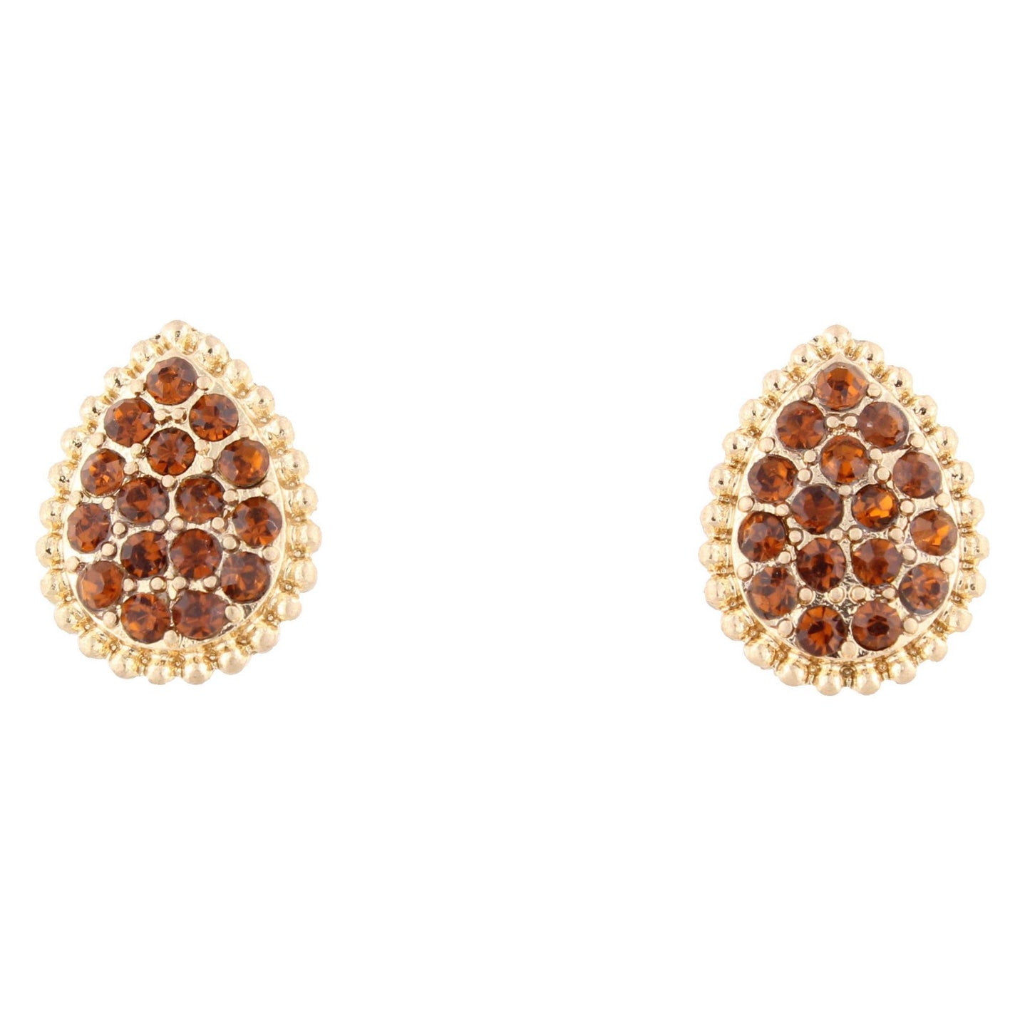 Topaz Teardrop Gold Stud Earring