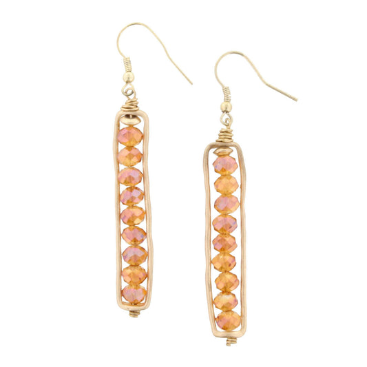 Sunset Beaded Rectangle Earring