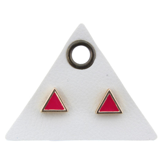 Hot Pink Triangle Stud Earring