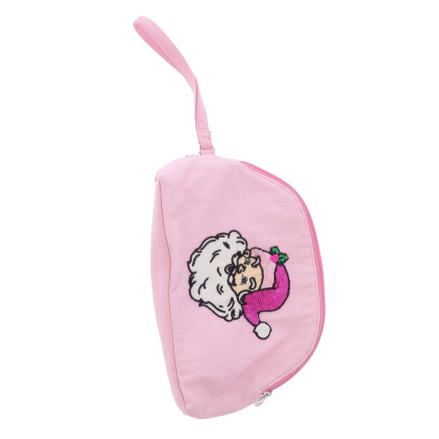 Baby, It's Cold Outside Sequin Santa Zipper Pouch
