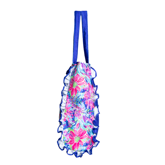 Daring Floral Tote - Viscose Velvet Shoulder Bag