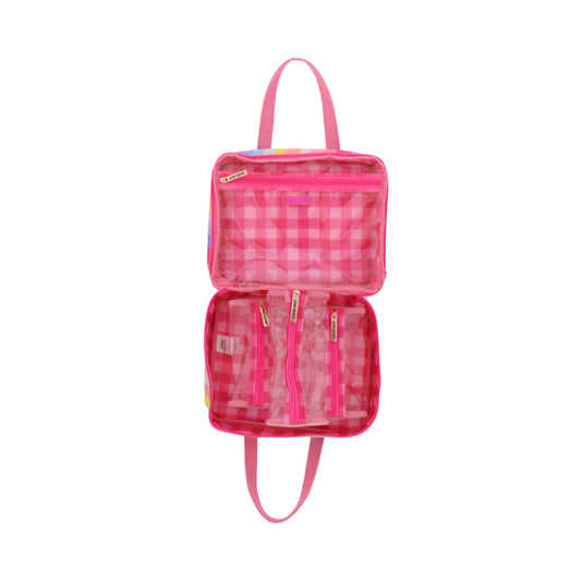 Girly Pop Travel Organizer Set - 4-Piece Cotton Cosmetic Case