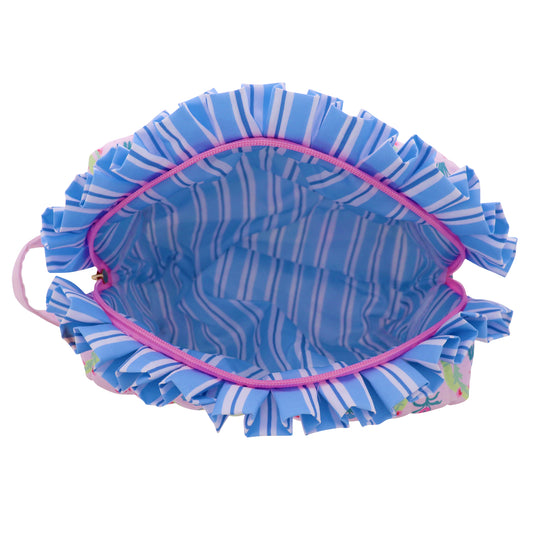 Bloomsbury Haven Medium Cosmetic Bag - Floral Travel Makeup Organizer