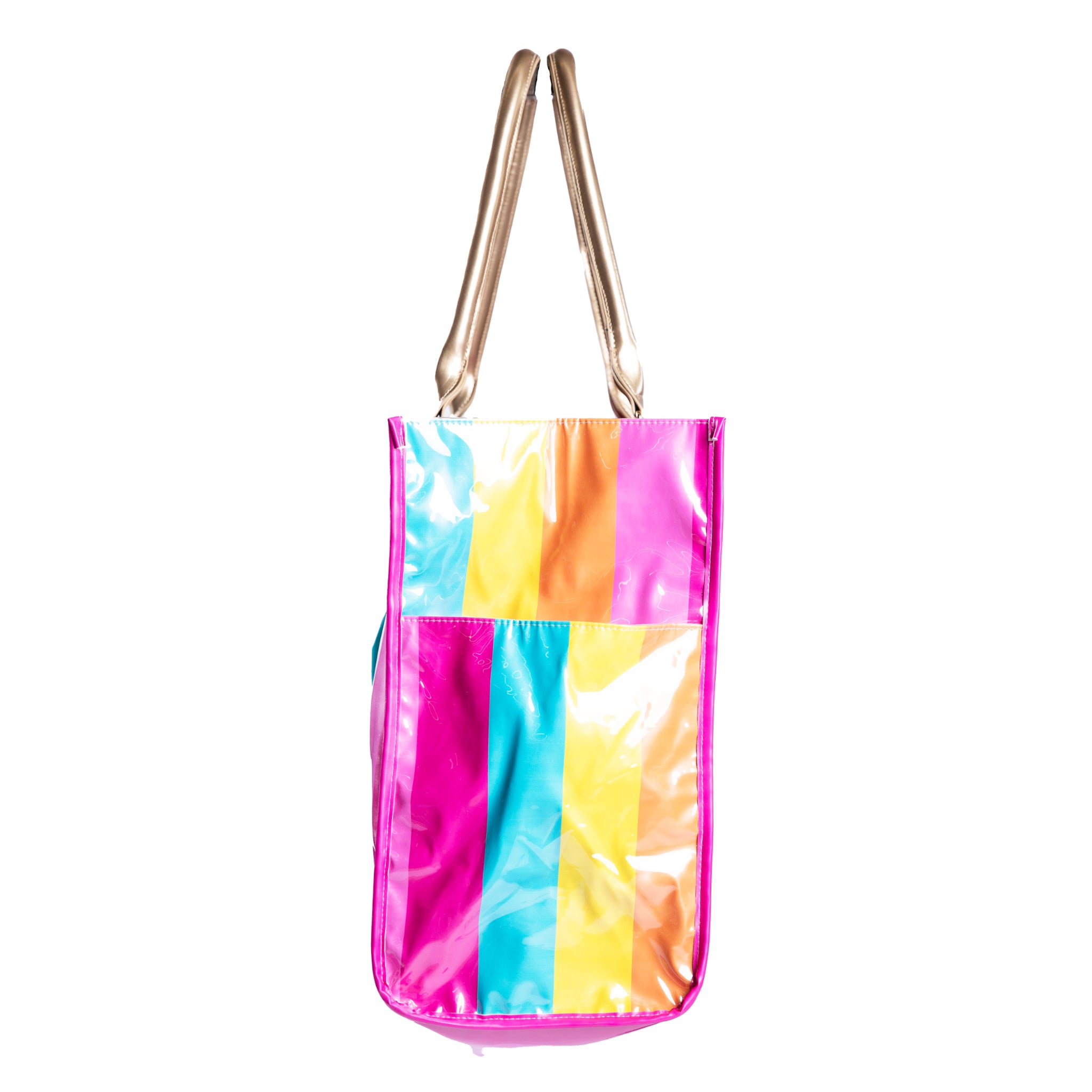 Sunset Stripes Multi Purpose Tote Bag - Stylish PU Leather Bag