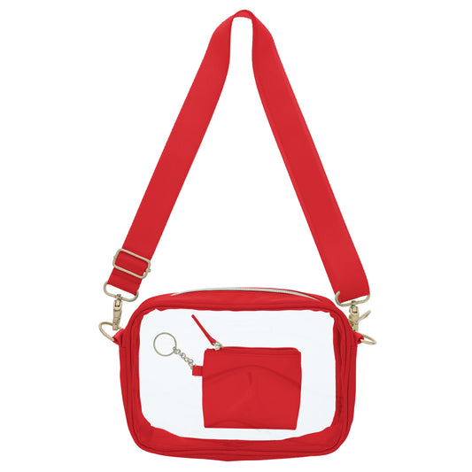 Game Day Red Clear Crossbody + Keychain Wallet