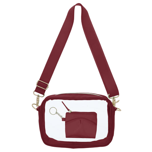 Game Day Maroon Clear Crossbody + Keychain Wallet