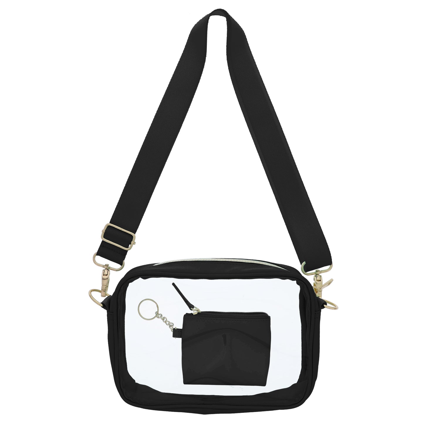 Black Clear Crossbody + Keychain Wallet