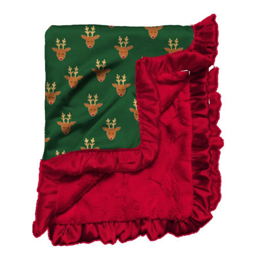 Red Nose Cutie Satin Ruffle Blanket
