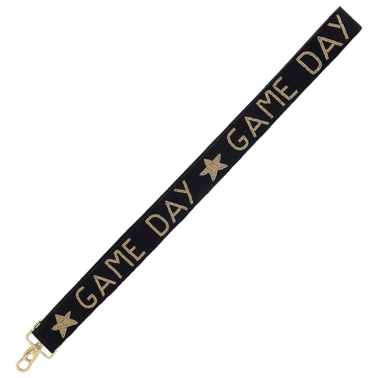 Game Day Black Beaded Purse Strap