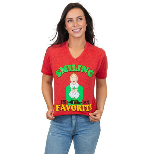 Smiling is My Favorite V-Neck T-Shirt Assortment, No Display Package