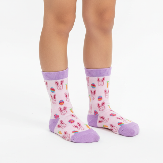 Kids Hoppy Easter Tall Socks - Bunny Crew Socks One Size (10-2)