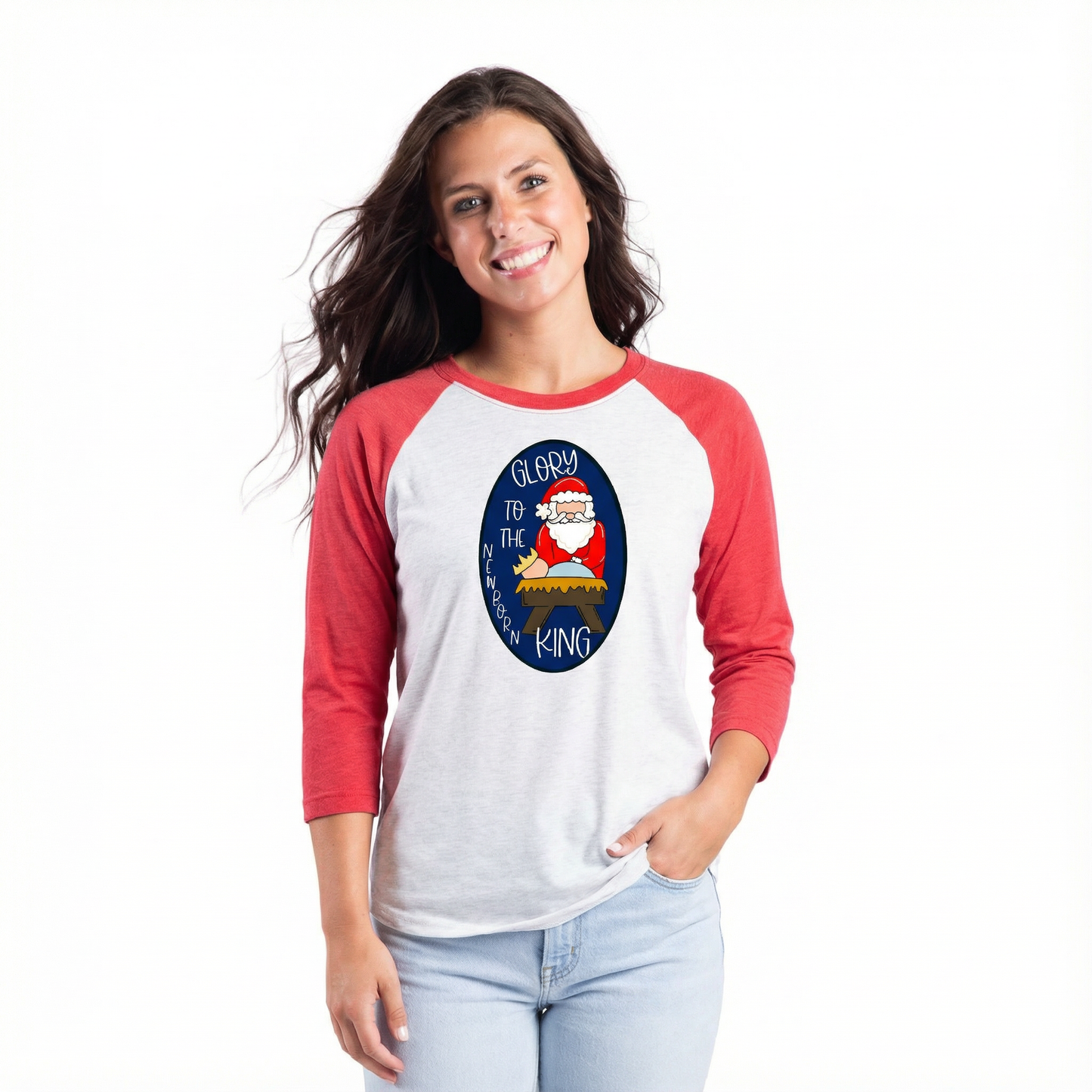 Glory To The Newborn King 3/4 Sleeve T-Shirt