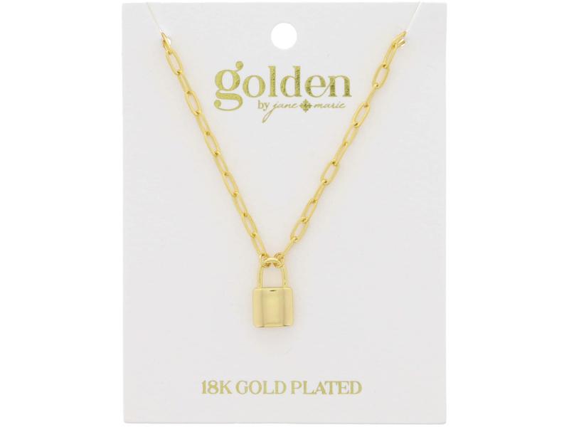 18K Gold Plated Padlock Necklace