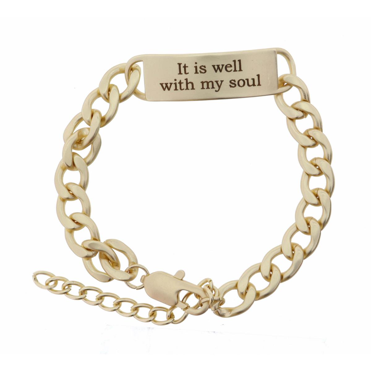 It is Well with My Soul Engraved Plate Bracelet Jane Marie