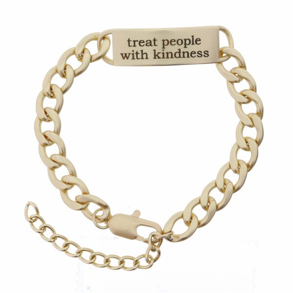 "Treat People with Kindness" Engraved Plate Bracelet Jane Marie